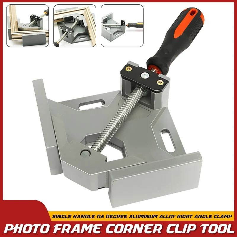 

Aluminum Single Handle 90 Degree Right Angle Clamp Angle Clamp Woodworking Frame Clip Right Angle Folder Tool