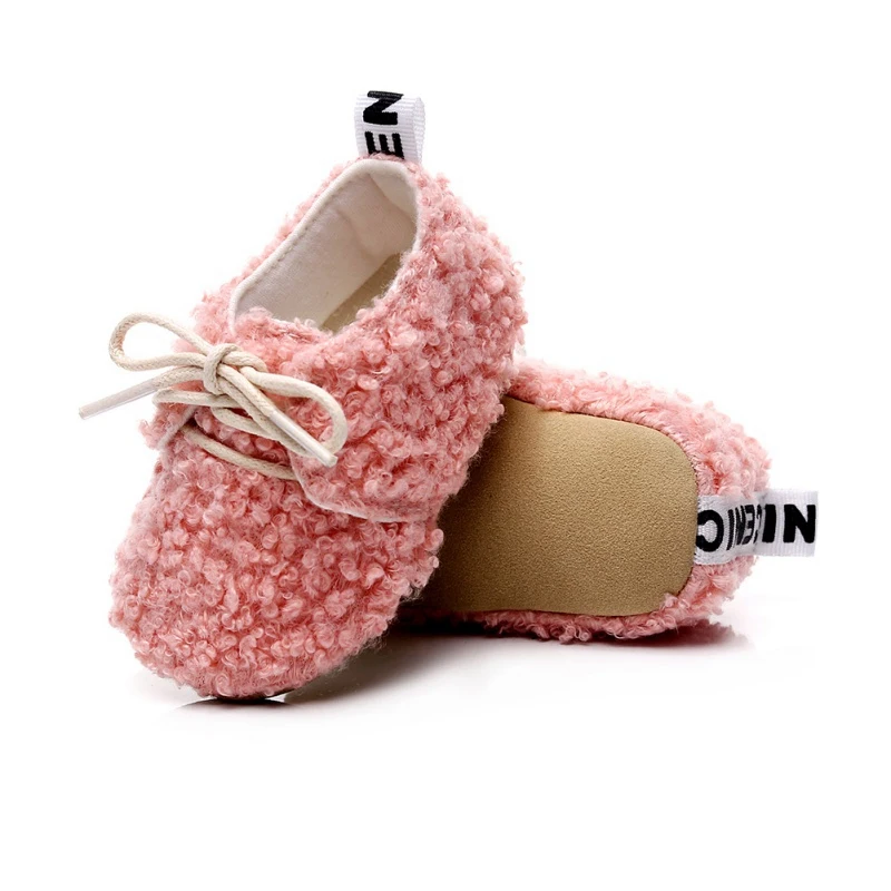 

0-24M Fashion New Winter Children Short Boots Baby Plus Velvet Soft Sole Lace-up Cotton Shoes Toddler Shoes