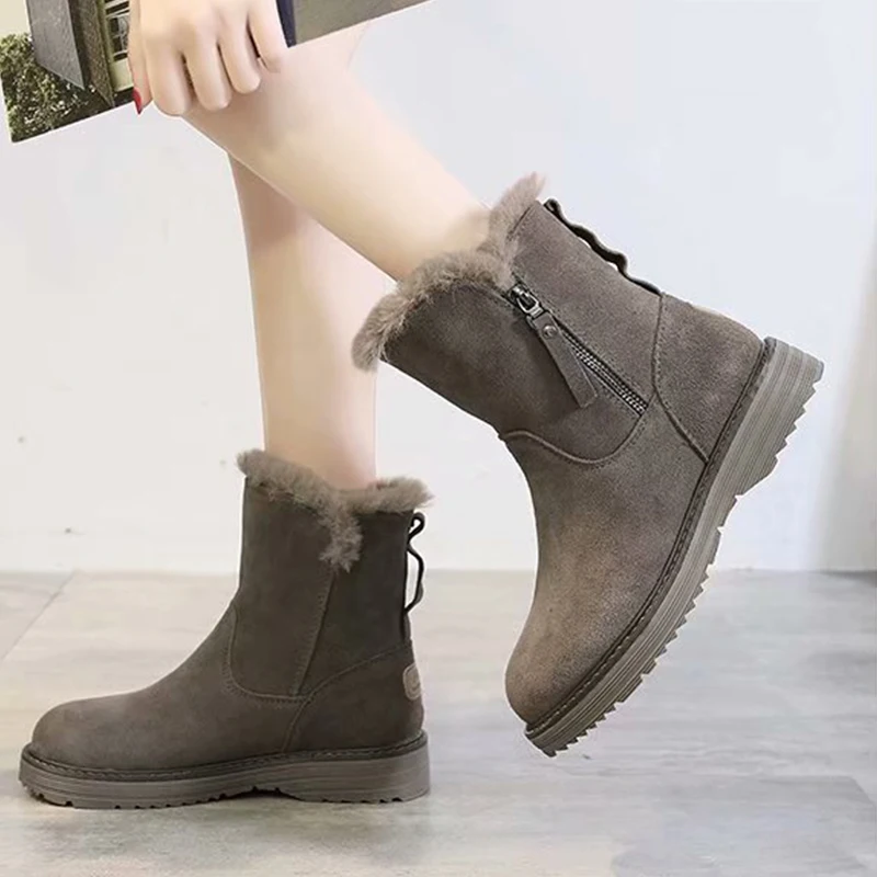 

Ladies Short Martin Boots Thick-soled Anti-skiing Boots Warm Plush Cotton Boots Winter Casual Womens Shoes