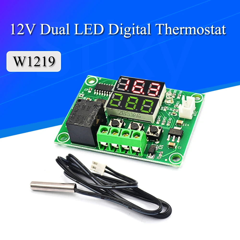 

W1209 DC 12V Dual LED Digital Thermostat Temperature Controller temperature Regulator Switch Control NTC 10K Sensor Module STLXY