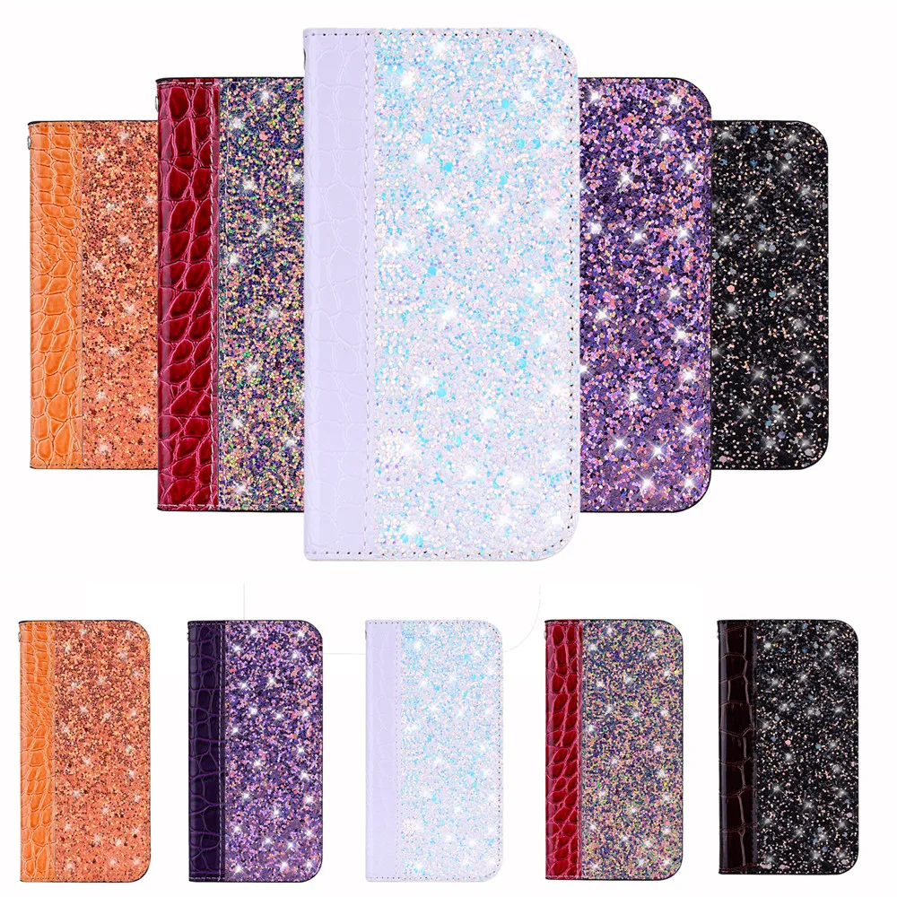 

Shiny Crocodile Flip Leather Case for iPhone 11 Pro 12 Mini XR XS Max X SE 2020 7 8 Plus Shockproof Full Protection Phone Cover