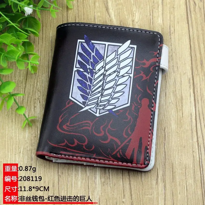 

Anime Attack on Titan Short Wallet Wings of Liberty Men Women Zip Coin Pocket