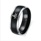 Новое титановое черное кольцо с логотипом Ag, кольца с масонским узором для мужчин, подарок, аксессуары из титановой стали на руку, модные ювелирные изделия 2021