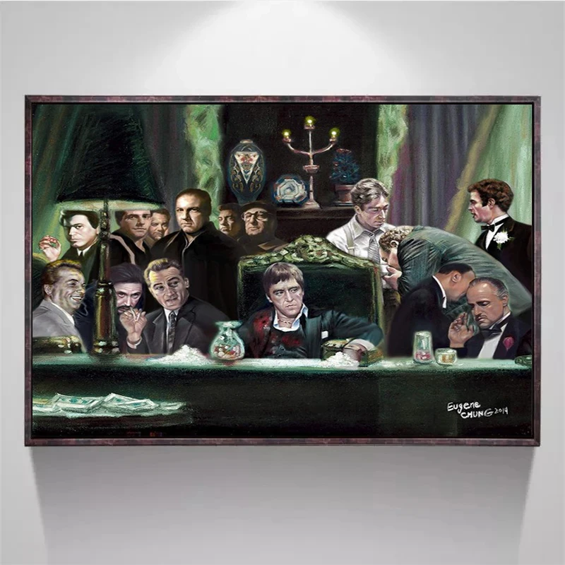 Классический фильм гангстеры крестный отец шрам лицо художественный постер