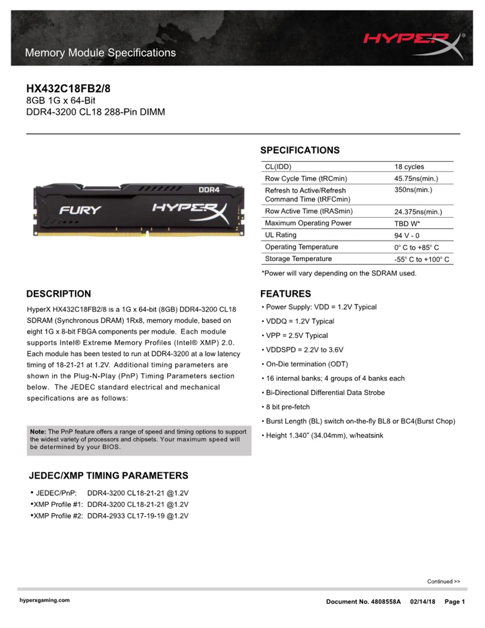 Оперативная память kingston HyperX FURY DDR4, 8 ГБ, 16 ГБ, 2666 МГц, 2400 МГц, 3200 МГц, оперативная память для рабочего стола, Память DIMM, 288-pin, внутренняя память для рабочего стола, многоканальная