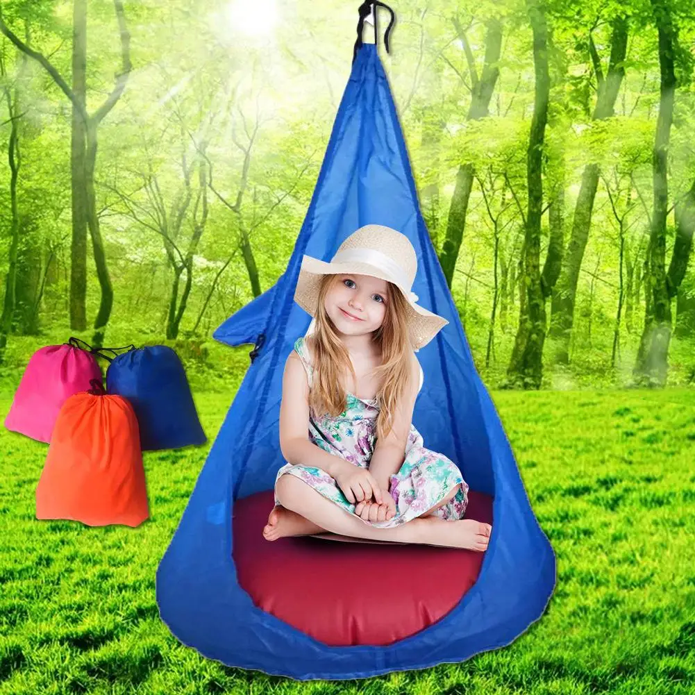 

Children Hammock Chair Kids Swing Pod Comfortable Portable Home Outdoor Camping Hanging Seat Inflatable Cushion