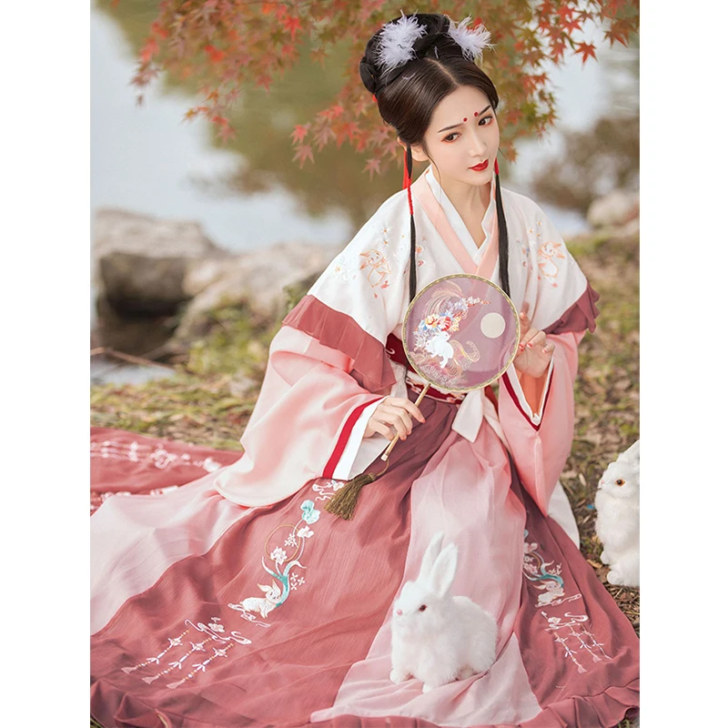 Женский традиционный танцевальный костюм Hanfu с вышивкой сказочное платье наряд