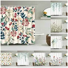 Занавеска для душа, из полиэстера, водостойкая, с цветами одуванчиков и красными розами