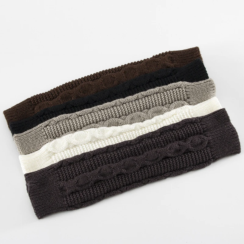 

Women Semi-Long Autumn Winter Knitted Gloves Half Fingered Gloves Hand Warmer Girls Soft Mitten Arm Sleeves Glove