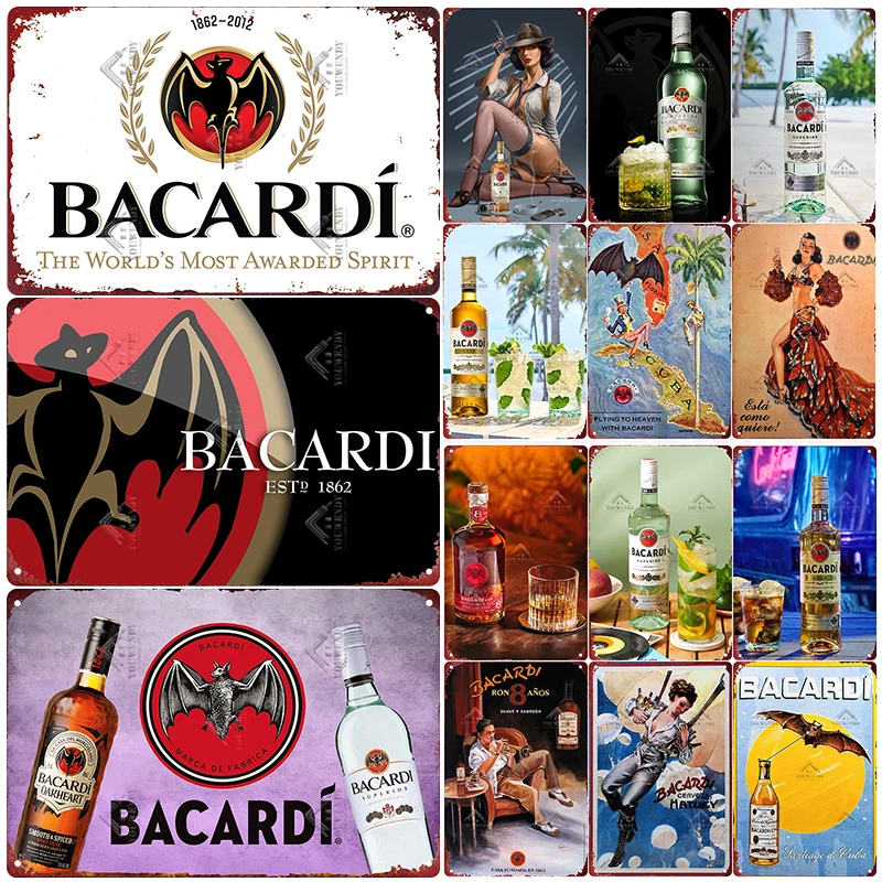 Металлический знак Bacardi в стиле ретро жестяной марки рома металлические