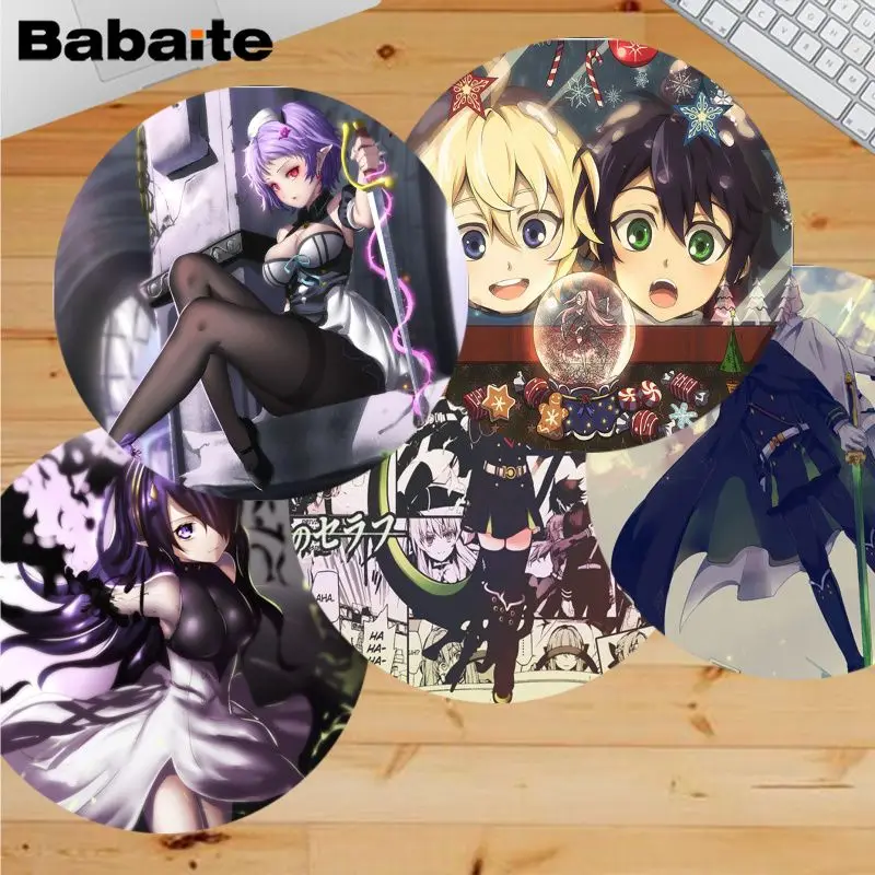 

Babaite Non Slip PC Seraph of the End Laptop Computer round desk pads Mousepad gaming Mousepad Rug For PC Laptop Notebook