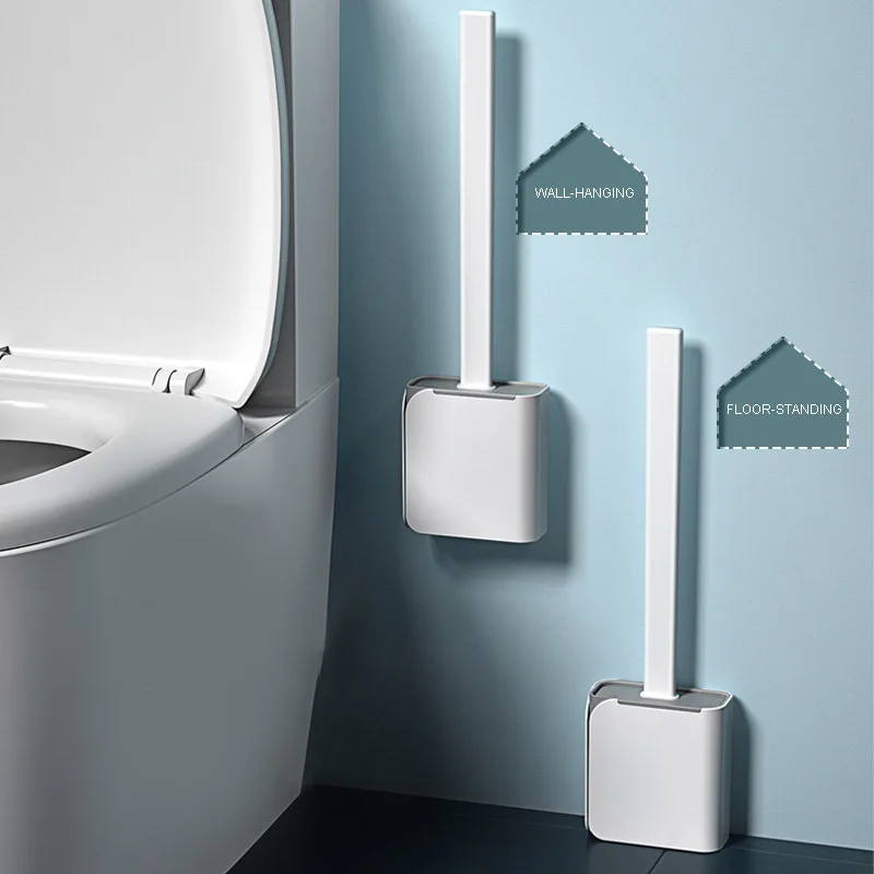

Silicone Toilet Brush WC Accessories Household No Dead Angle Artifact Wall Hanging Toilet Baseball Bat Toilet Brush Light Luxury