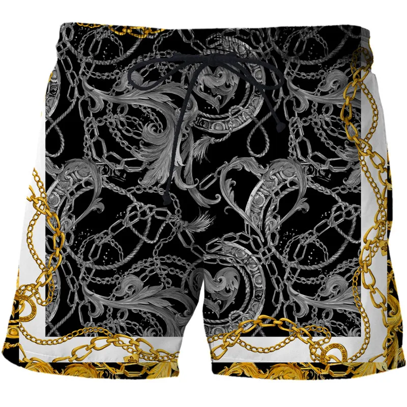 

Fashionable men's shorts abstract series 3d all-printed Harajuku street quick-drying casual pants unisex beach swimming shorts