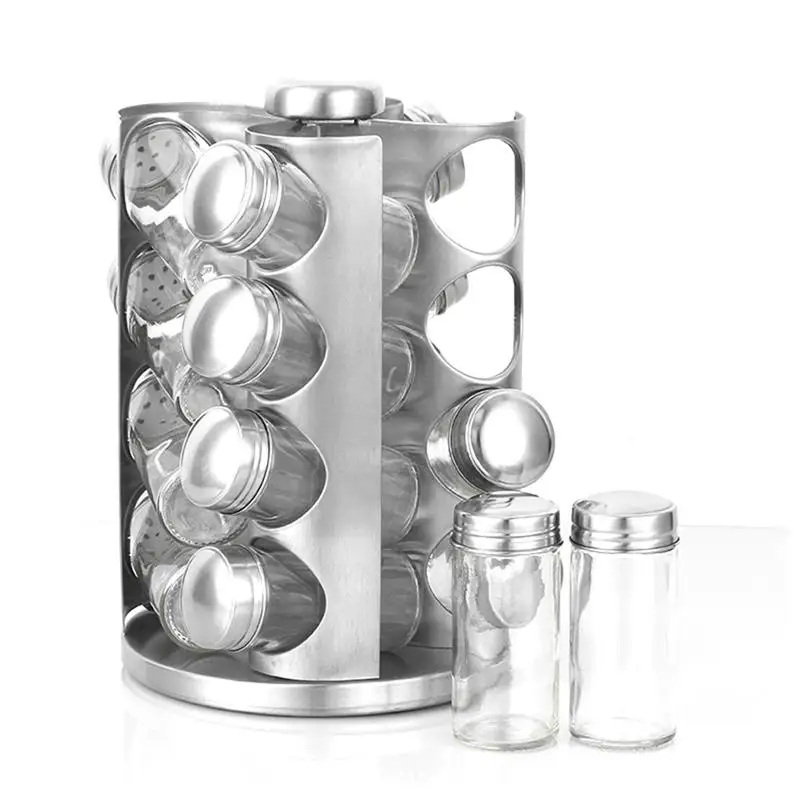 Rotating Cruet Condiment Seasoning Jars Set for Spices Pepper Sprays Bottles Salt Shakers Holder Kitchen Storage Rack Organizer | Дом и сад