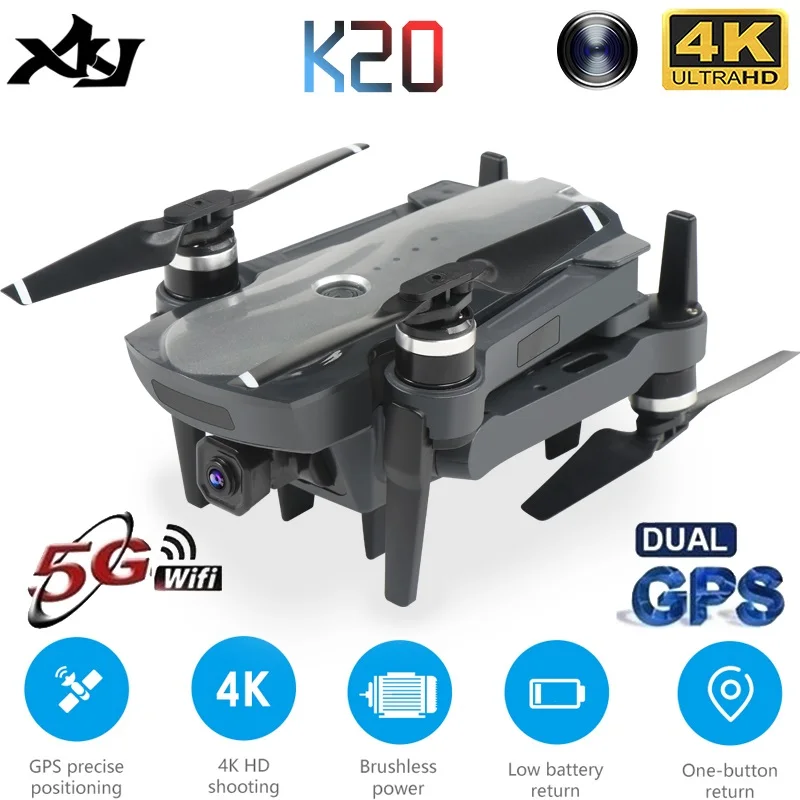 Новый Квадрокоптер XKJ с бесщеточным Мотором 5G GPS двойной камерой 4K|Квадрокоптер
