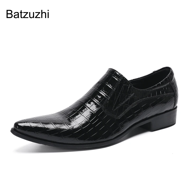 

Batzuzhi Handmade Men's Shoes Pointed Toe Formal Business Leather Dress Shoes Men Black Leather Dress Shoes for Men Slip on!