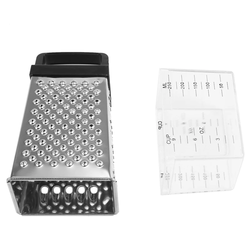 

4 Sided Blades Cheese Vegetables Grater Carrot Cucumber Slicer Cutter Box Container Kitchenware Stainless