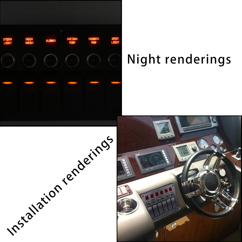 

3Pin 6-position Combination Panel Switch With Lamp And Lens