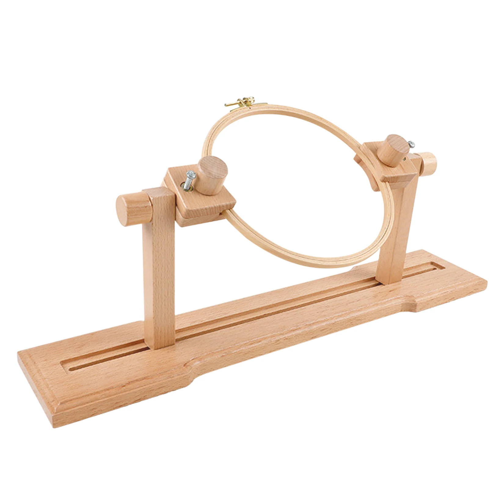 

Cross Stitch Multifunctional Household Holder Round Embroidery Seat Frame Adjustable Lap Table With Hoop Ring Sewing Tool Wood
