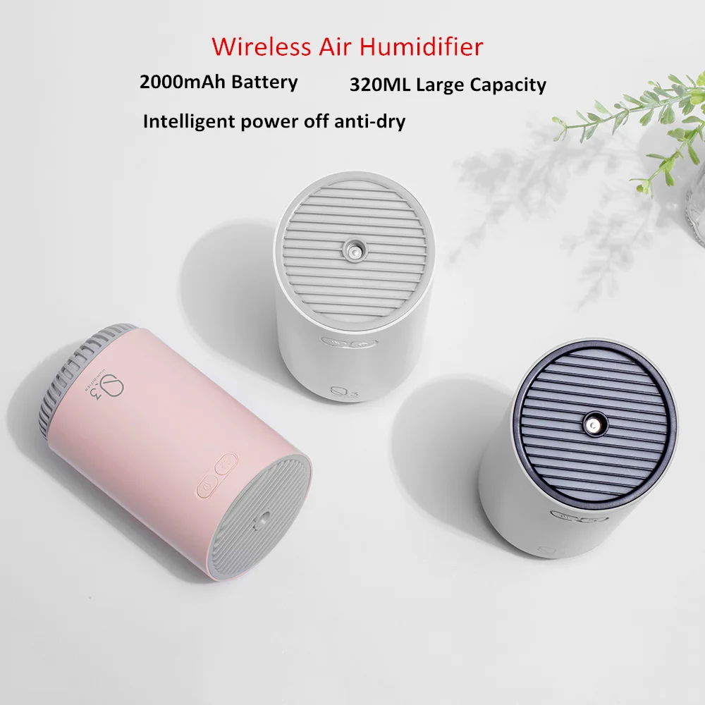 

Mist Portable Wireless Air Diffuser 320ML 2000mAh USB Rechargeable Ultrasonic Aroma Difusor Humidifier Lamp Humidificador