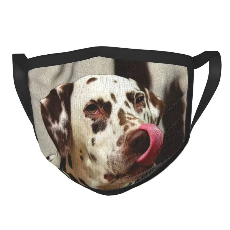 

Spotted Dalmatian Mask Anti Dust Adjustable Plum Pudding Carriage Dog Face Mask Protection Unisex Adult Respirator Mouth Muffle