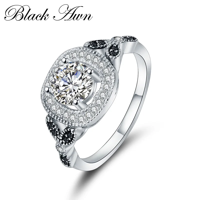 BLACK AWN 2021 New Genuine 100% Sterling 925 Silver Jewelry Engagement Rings for Women Gift C311