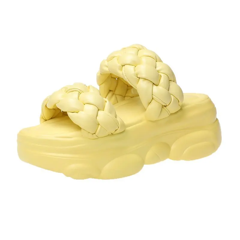 

Interior high heels ladies slippers flat luxury loafers thick-soled slippers ladies soft designer 2021 PU Roman fashion