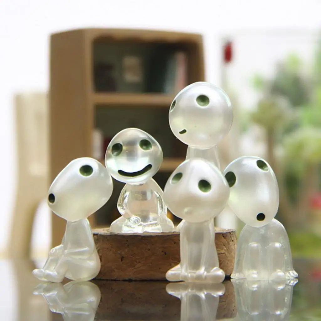 Pack of 5 Mini Resin Luminous Tree Elves Cartoon Character Elf Toys Doll Glow in The Dark Ornament Gift Collection | Дом и сад