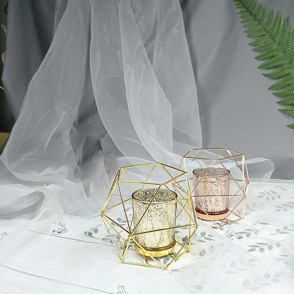 Творческий клетка свечи держатель металлические настольные лампы в форме стенд