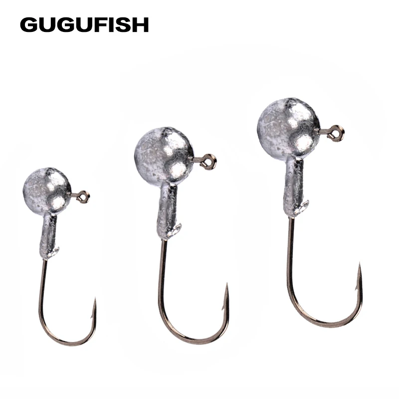 GUGUFISH 5 шт. Lead Jig Head рыболовный крючок 1.5g/2g/3.5g/5g/7g/10g/14g рыбацкие Крючки для рыбалки