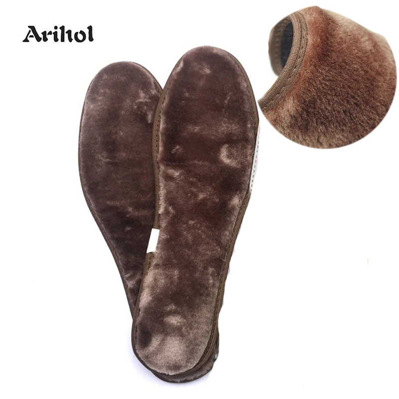 Winter Thick Warm Fur Plush Insole Bamboo Charcoal Anti-Odor Shoes Pad Warm Fluffy  Fleece Wool Replacement Insoles for Shoes