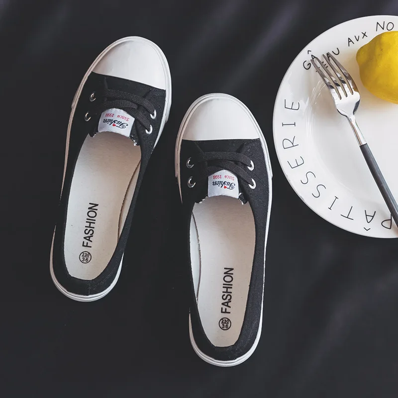 

Slip On Shoes For Women Casual Female Sneakers Flats Espadrilles Platform Round Toe Modis Slip-on Dress 2021 Cross Solid Elastic