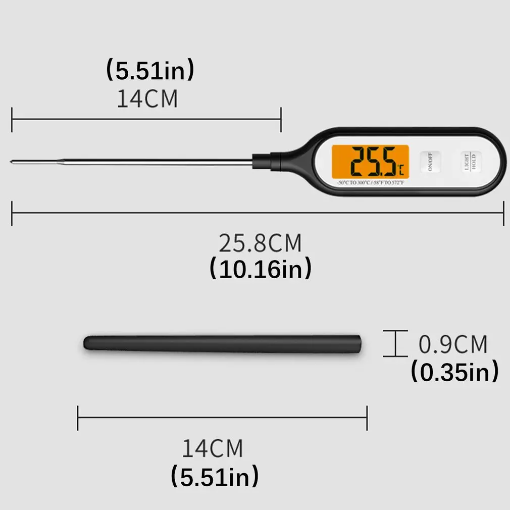 

PT11 Quick Reading Display Barbecue Thermometer Waterproof Food Grade Probe Portable Electronic Thermometer Water Thermometer