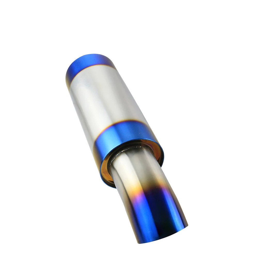 Синяя Универсальная автомобильная выхлопная задняя глушитель наконечник 2 дюйма