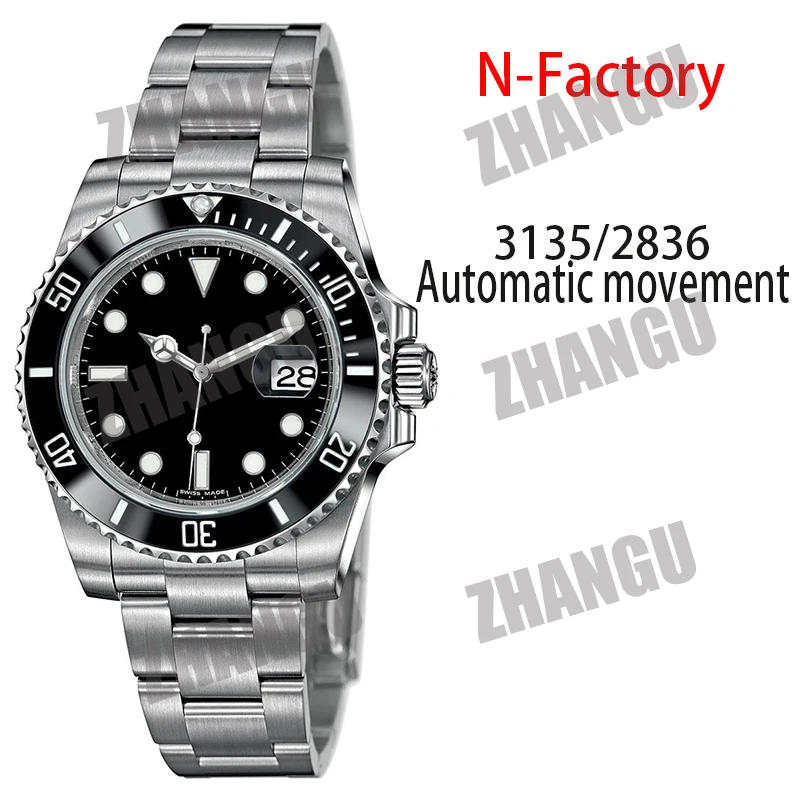 

AAA Men's Fashion Mechanical Watch Submariner Noob 114060 Ceramic Case 1:1 Best 904L Stainless Steel Bracelet SA3135 V11 Version