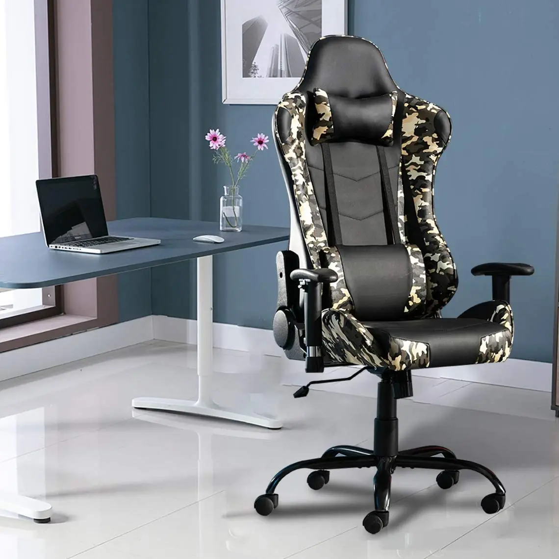 

Computer Chair Office Chair Gaming Chairs Office Swivel Chairs with headrest and Lumbar Pillow Came US Warehouse