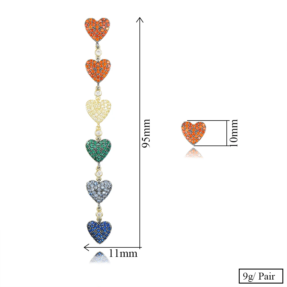 GODKI Trendy Korea Heart Charms Statement Earrings For Women Wedding Zircon Dubai Gold Jewelry aretes de mujer modernos 2020 | Украшения и