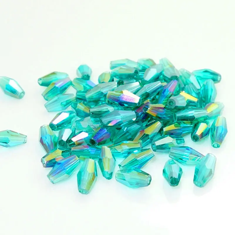 100 штук Изысканный 4x8 мм Австрийские длинные биконусные хрустальные бусины для