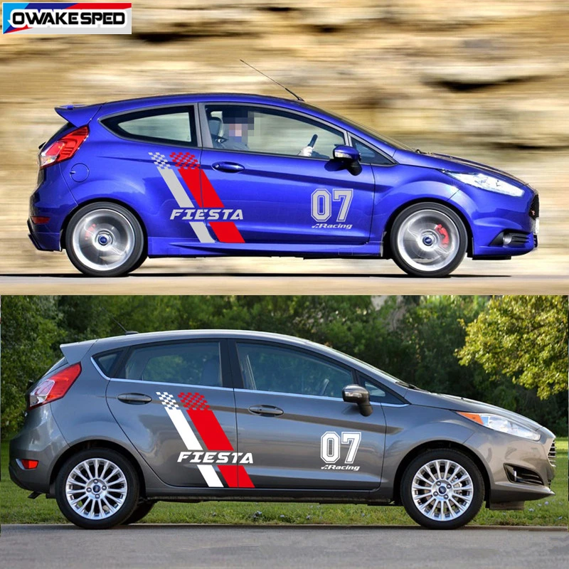 1 комплект для Ford Fiesta ST Racing спортивные полосы автомобильная дверь боковая