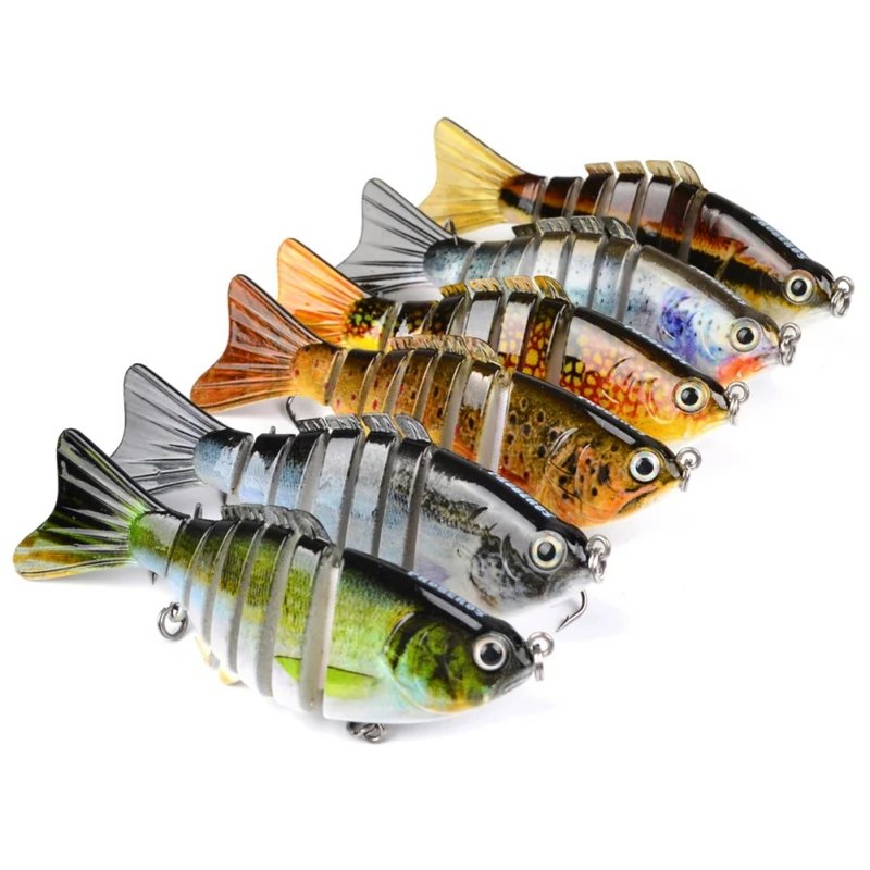 

10CM/12.1G Premium 7 Sections Multicolor Swimbait Wobbler Tackle Crankbait Artificial Hard Bait 2021