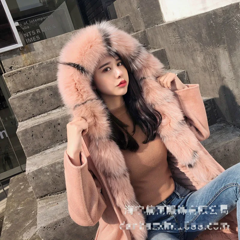 Пальто из натурального меха Женское пальто лисьего зимнее женская парка