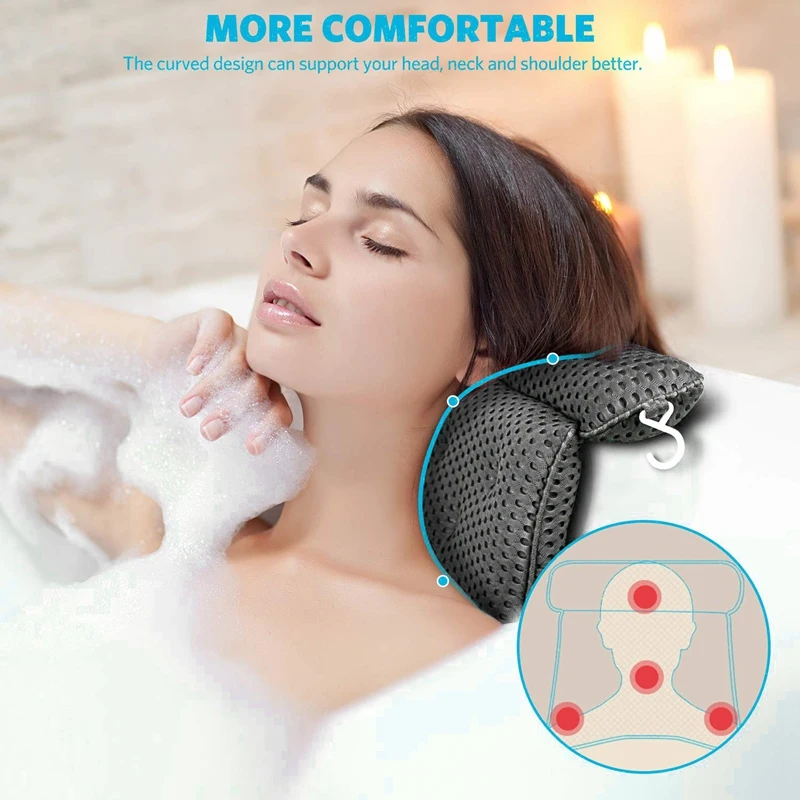 Подушка для ванны 3D сетки подушка с 6 присосок 1 крючок купания Ванная комната