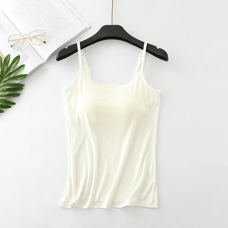 

2021 new modal female large size no steel ring integrated five-finger chest pad camisole bottoming shirt slim multicolor