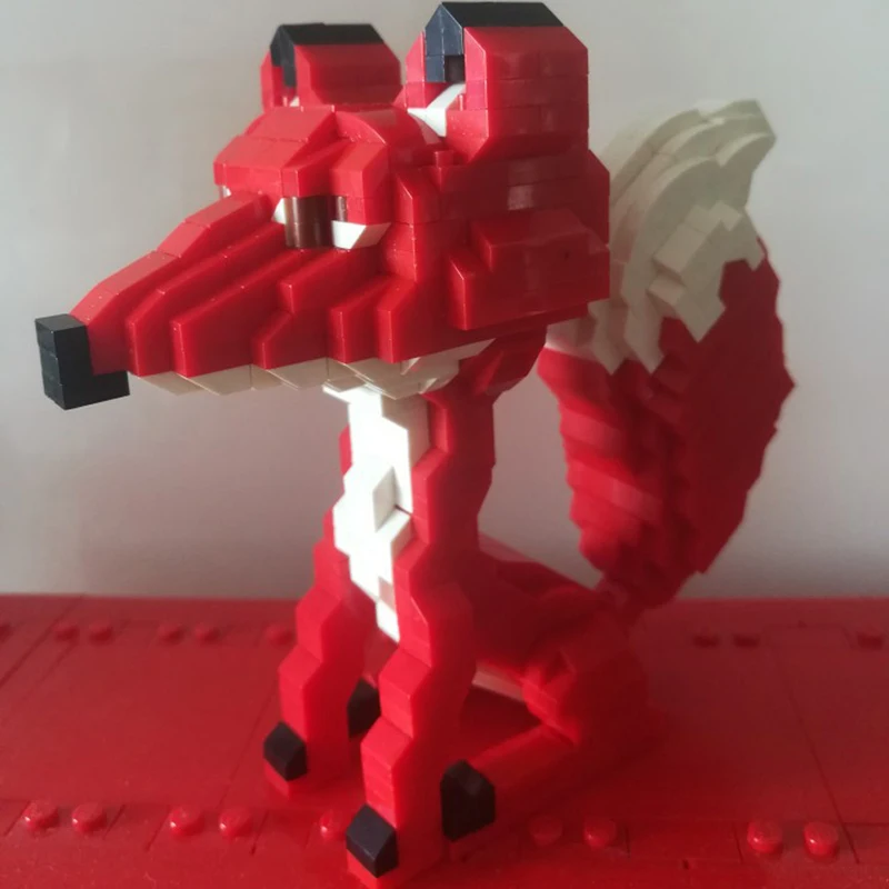 LOZ 9227 мультфильм красная лиса животное фигурка 3D модель 790 шт DIY маленькие мини
