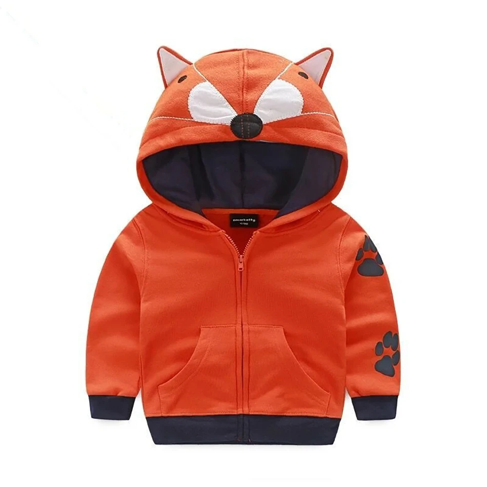 Kids Cartoon Coat Hoodies Tiger Jacket for Boy Girl Fox Animal Ear Hoody Kids Hooded Toddler Autumn Spring 18-6Y JYF