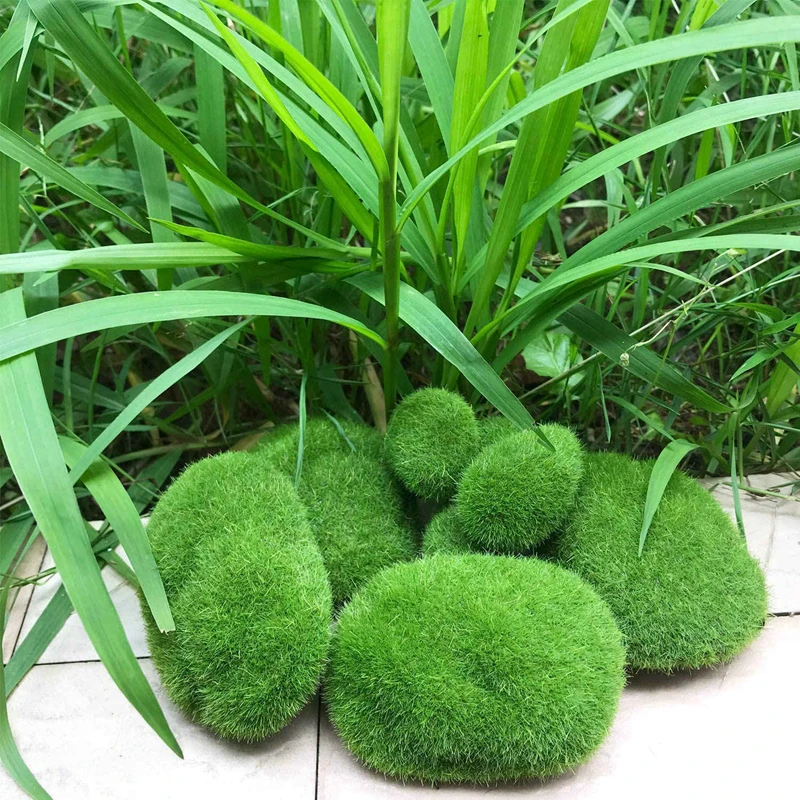 

20PCS 3 Size Artificial Moss Rocks Decorative, Green Moss Balls,for Floral Arrangements Gardens and Crafting