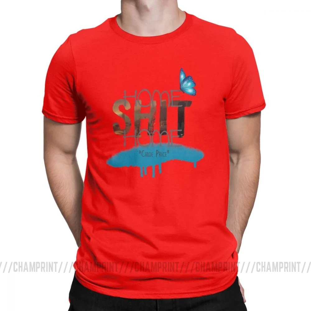 Home Shit Home Life Is Strange мужские футболки, винтажные футболки с коротким рукавом и круглым вырезом, футболка из чистого хлопка, одежда для вечеринок - Цвет: Красный