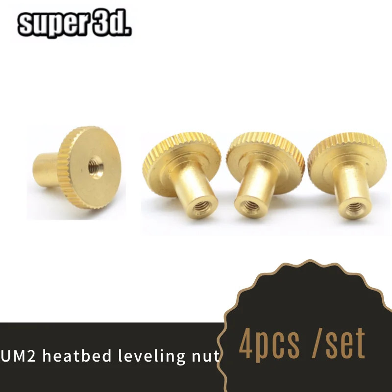 

4 pcs/set UM2 Heated Bed Leveling nut M3 for Ultimaker 2 DIY printer print base plate Parts Knurled Nut