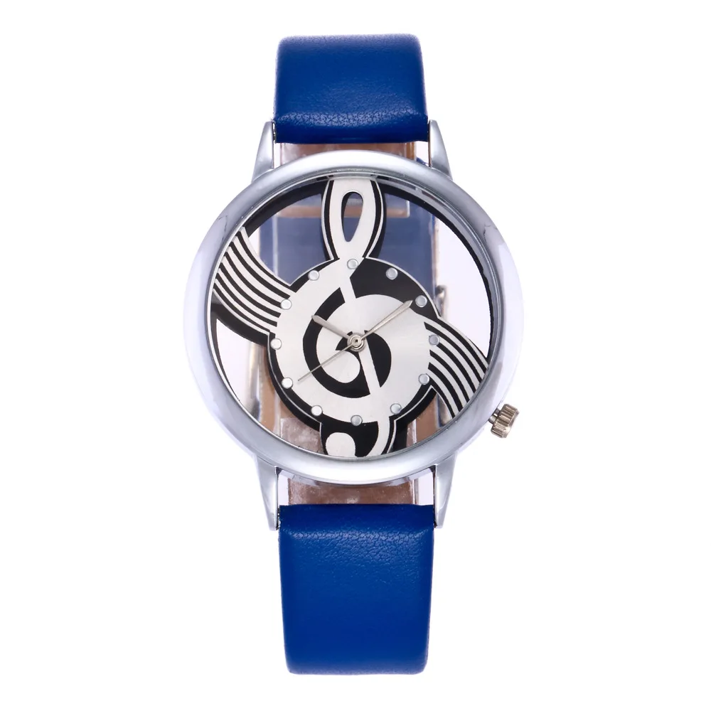 

Hot Selling Hollow Musical Note Dial Quartz Watch Women's Multi-Color Casual Belt Watch