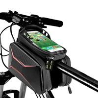 wolfbase cycling bike top tube bag rainproof mtb bicycle frame front head cell phone touch screen bag pannier bike accessories